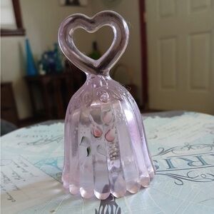 Fenton Pink Painted Art Glass Bell